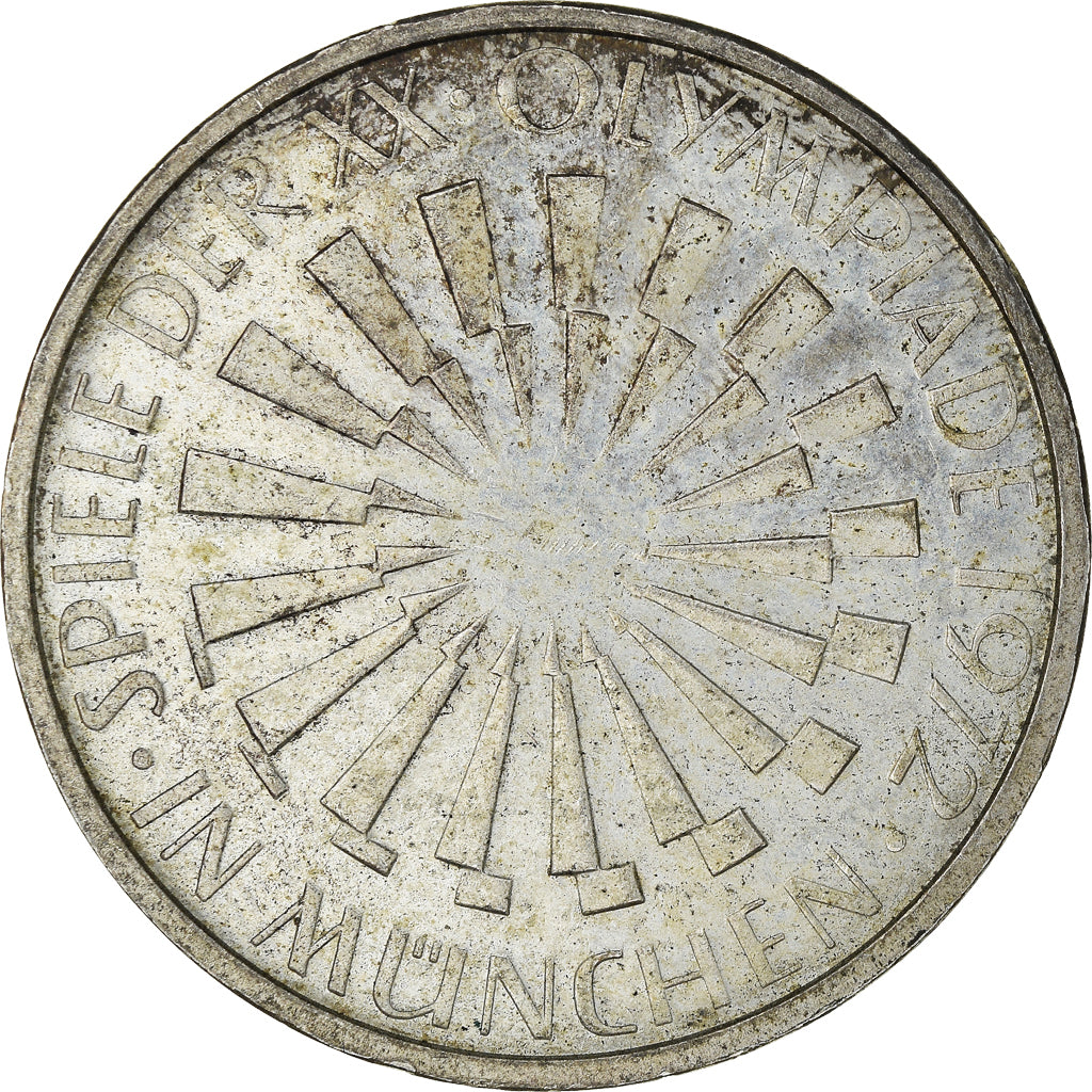 Coin, GERMANY - FEDERAL REPUBLIC, 10 Mark, 1972, Stuttgart, AU(50-53), Silver