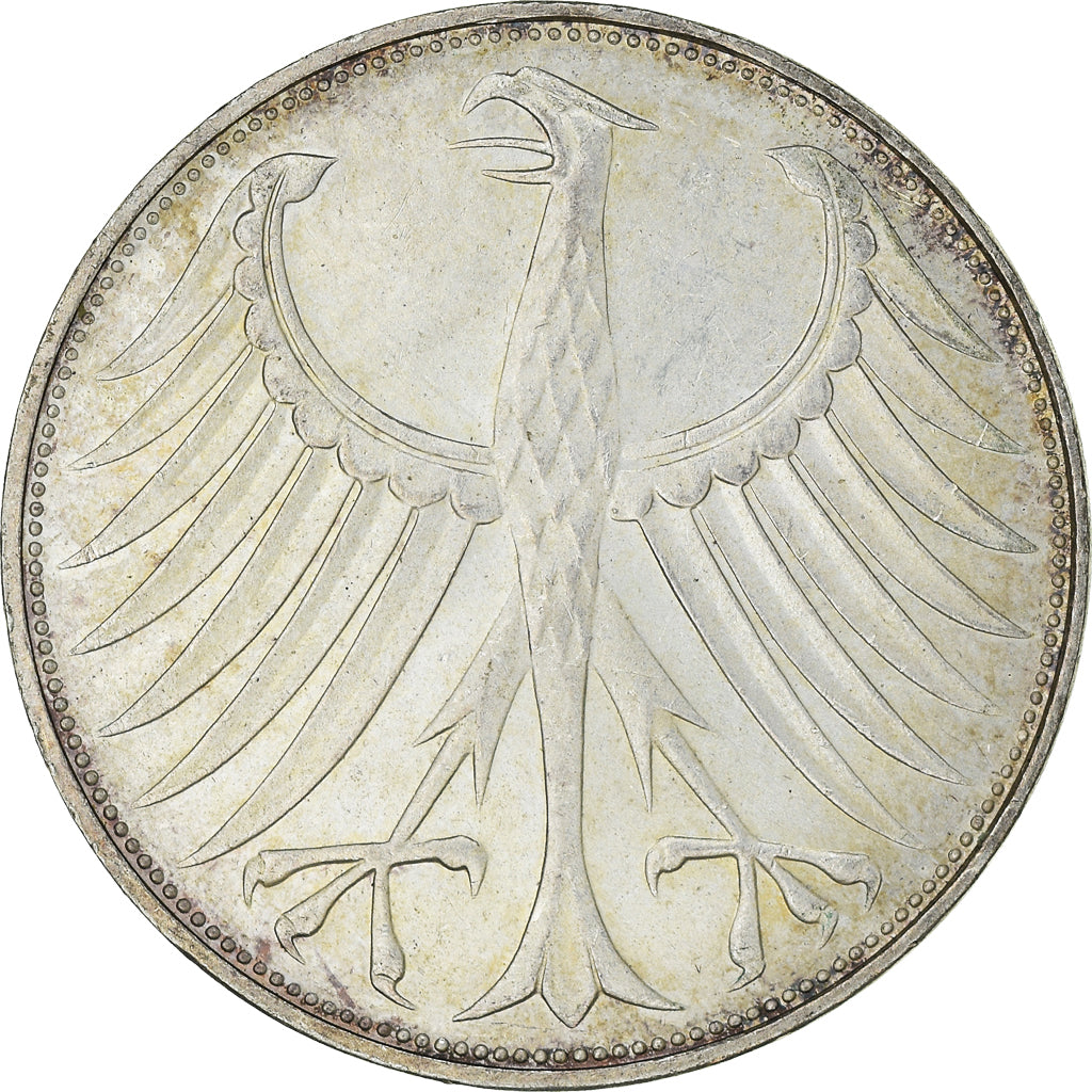 Moeda, ALEMANHA - REPÚBLICA FEDERAL, 5 Mark, 1972, Karlsruhe, AU(55-58), Prata
