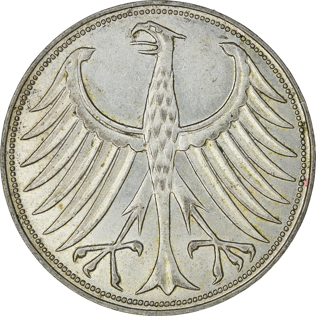 Coin, GERMANY - FEDERAL REPUBLIC, 5 Mark, 1951, Hambourg, AU(55-58), Silver