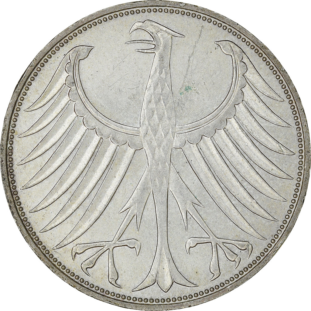 Moneta, GERMANIA - REPUBBLICA FEDERALE, 5 Mark, 1973, Munich, BB+, Argento