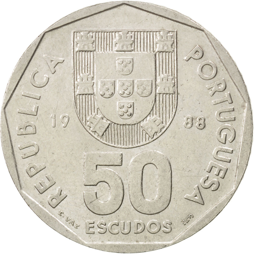 Monnaie, Portugal, 50 Escudos, 1988, TTB, Copper-nickel, KM:636