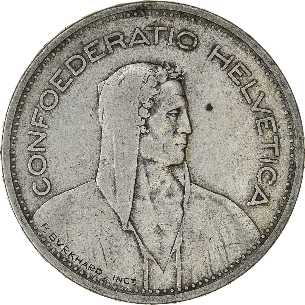Coin, Switzerland, 5 Francs, 1935, Bern, EF(40-45), Silver, KM:40