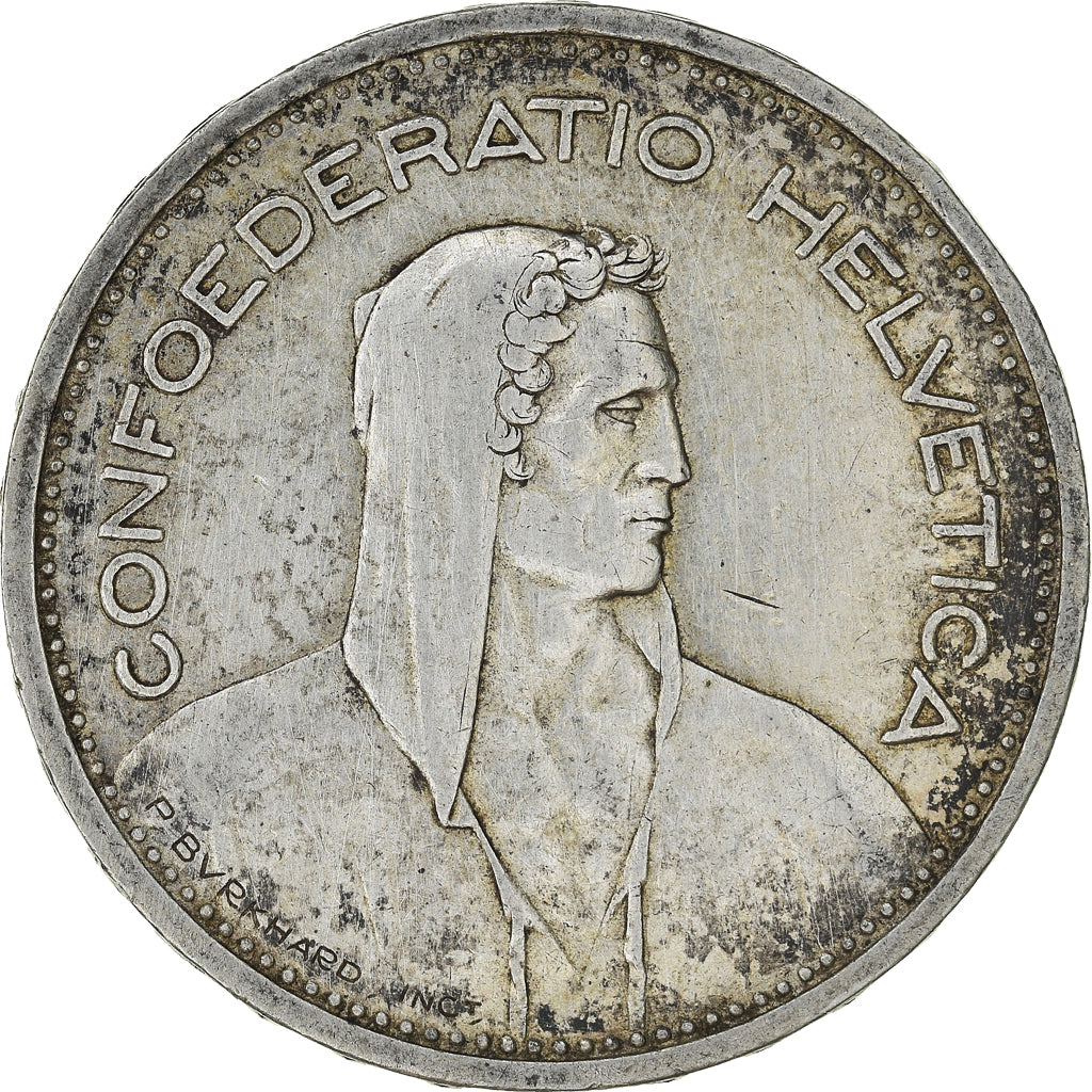 Coin, Switzerland, 5 Francs, 1953, Bern, AU(50-53), Silver, KM:40