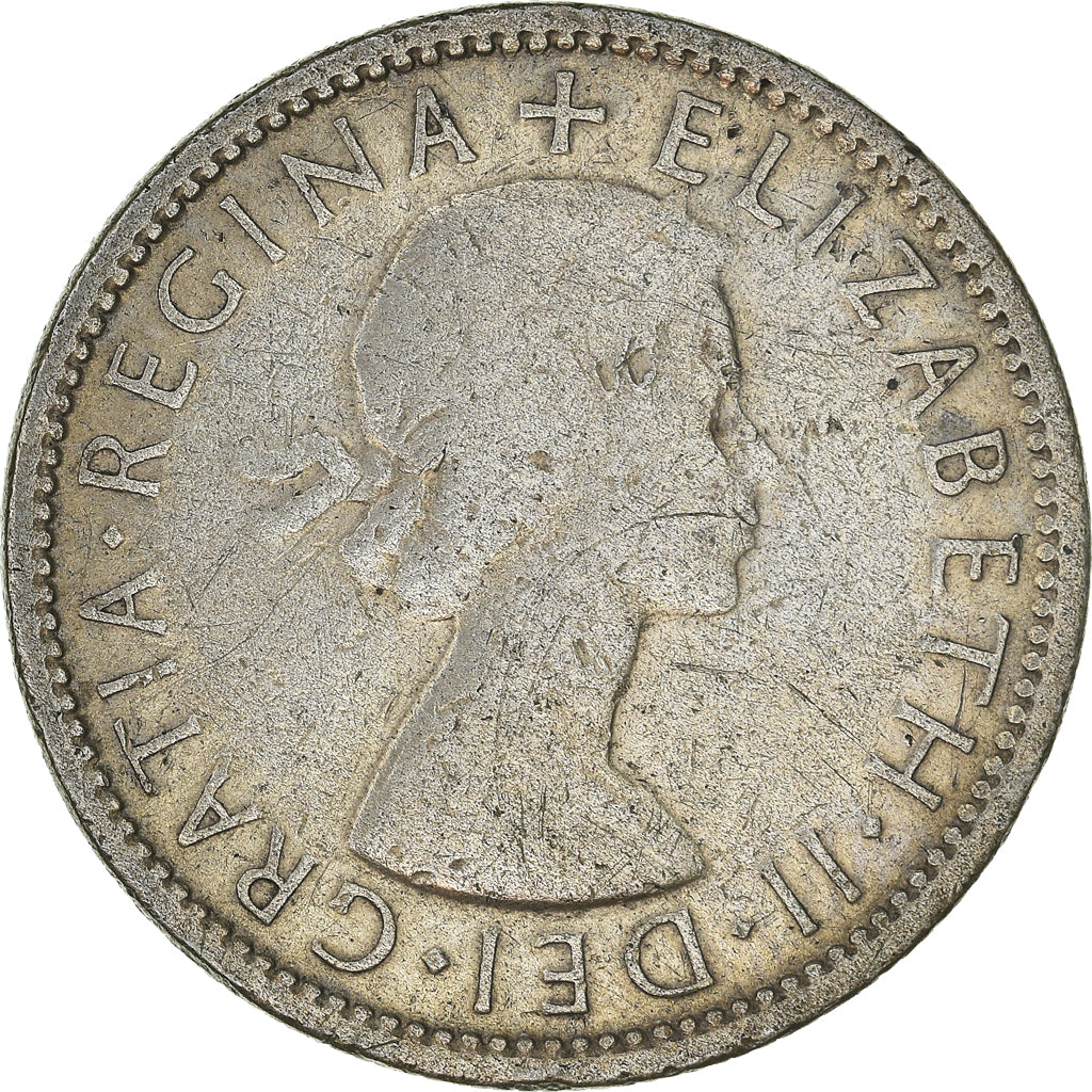 Coin, Australia, Elizabeth II, Florin, 1953, Melbourne, EF(40-45), Silver, KM:54