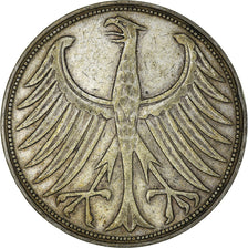 Coin, GERMANY - FEDERAL REPUBLIC, 5 Mark, 1951, Karlsruhe, EF(40-45), Silver