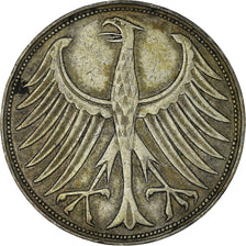 Coin, GERMANY - FEDERAL REPUBLIC, 5 Mark, 1951, Hamburg, EF(40-45), Silver