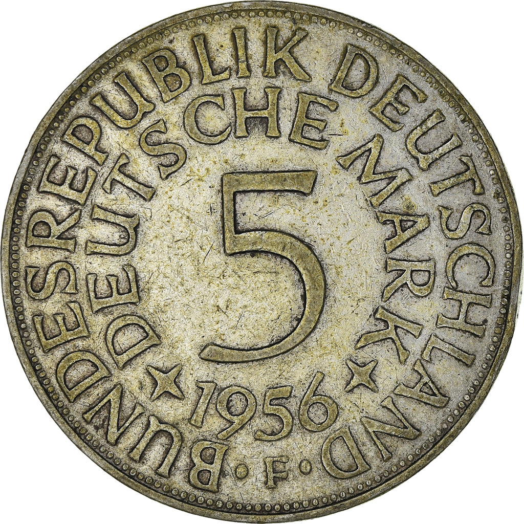 Münze, Bundesrepublik Deutschland, 5 Mark, 1956, Stuttgart, SS, Silber
