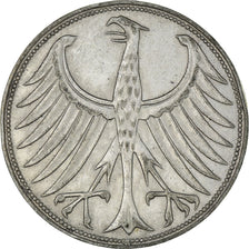 Coin, GERMANY - FEDERAL REPUBLIC, 5 Mark, 1960, Stuttgart, EF(40-45), Silver