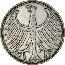 Coin, GERMANY - FEDERAL REPUBLIC, 5 Mark, 1964, Stuttgart, EF(40-45), Silver
