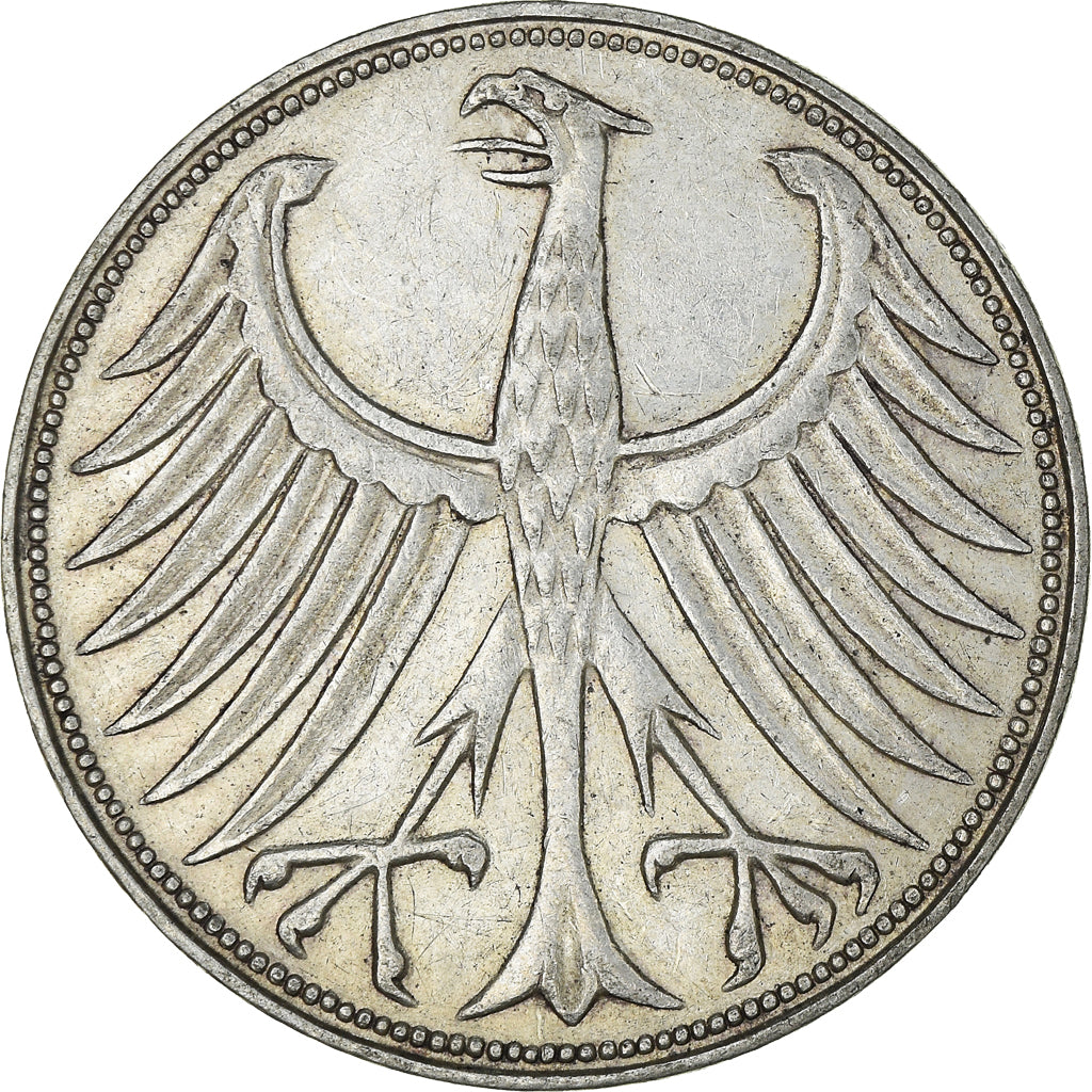 Monnaie, République fédérale allemande, 5 Mark, 1964, Karlsruhe, TTB+