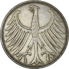 Coin, GERMANY - FEDERAL REPUBLIC, 5 Mark, 1966, Stuttgart, VF(30-35), Silver