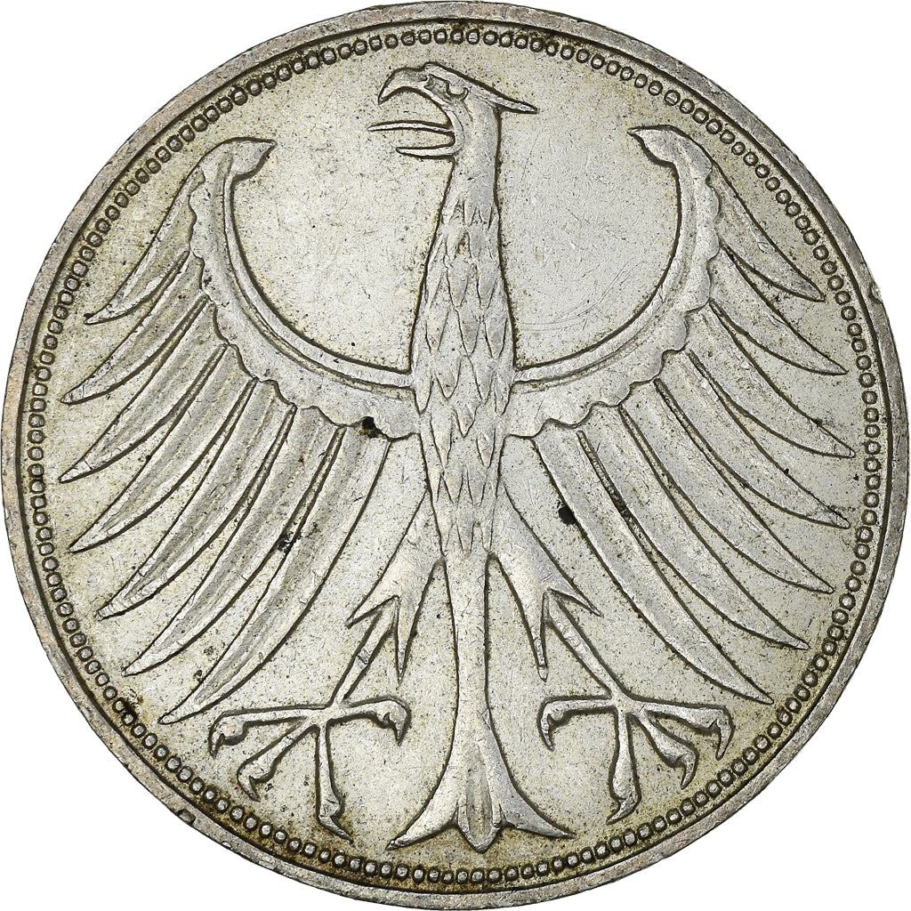 Coin, GERMANY - FEDERAL REPUBLIC, 5 Mark, 1970, Hambourg, EF(40-45), Silver