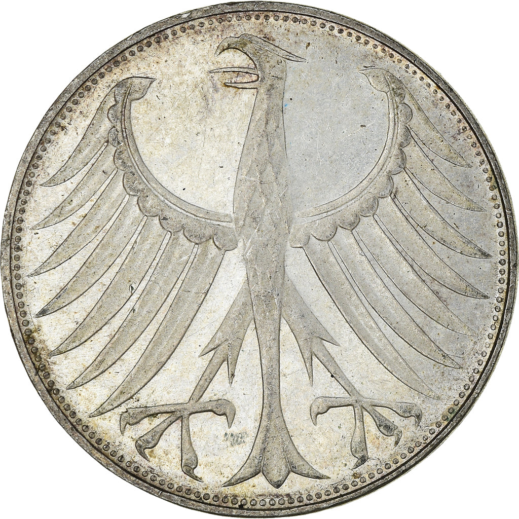 Coin, GERMANY - FEDERAL REPUBLIC, 5 Mark, 1972, Karlsruhe, AU(55-58), Silver