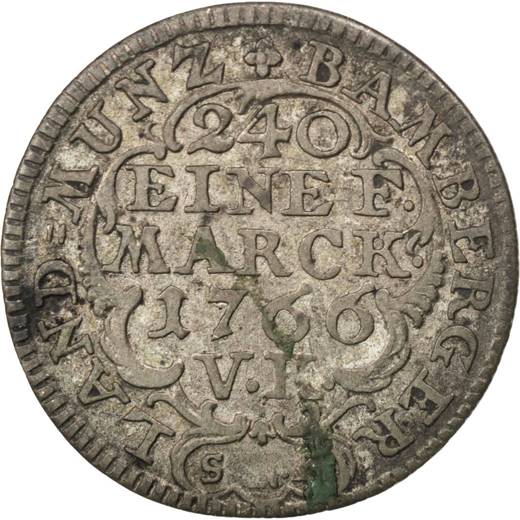 GERMAN STATES, 5 Kreuzer, 1766, KM #132, VF(20-25), Billon, 2.08