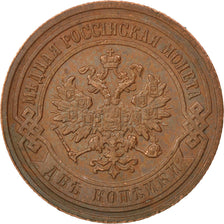 RUSSIA, 2 Kopeks, 1906, KM #10.2, AU(50-53), Copper, 6.55