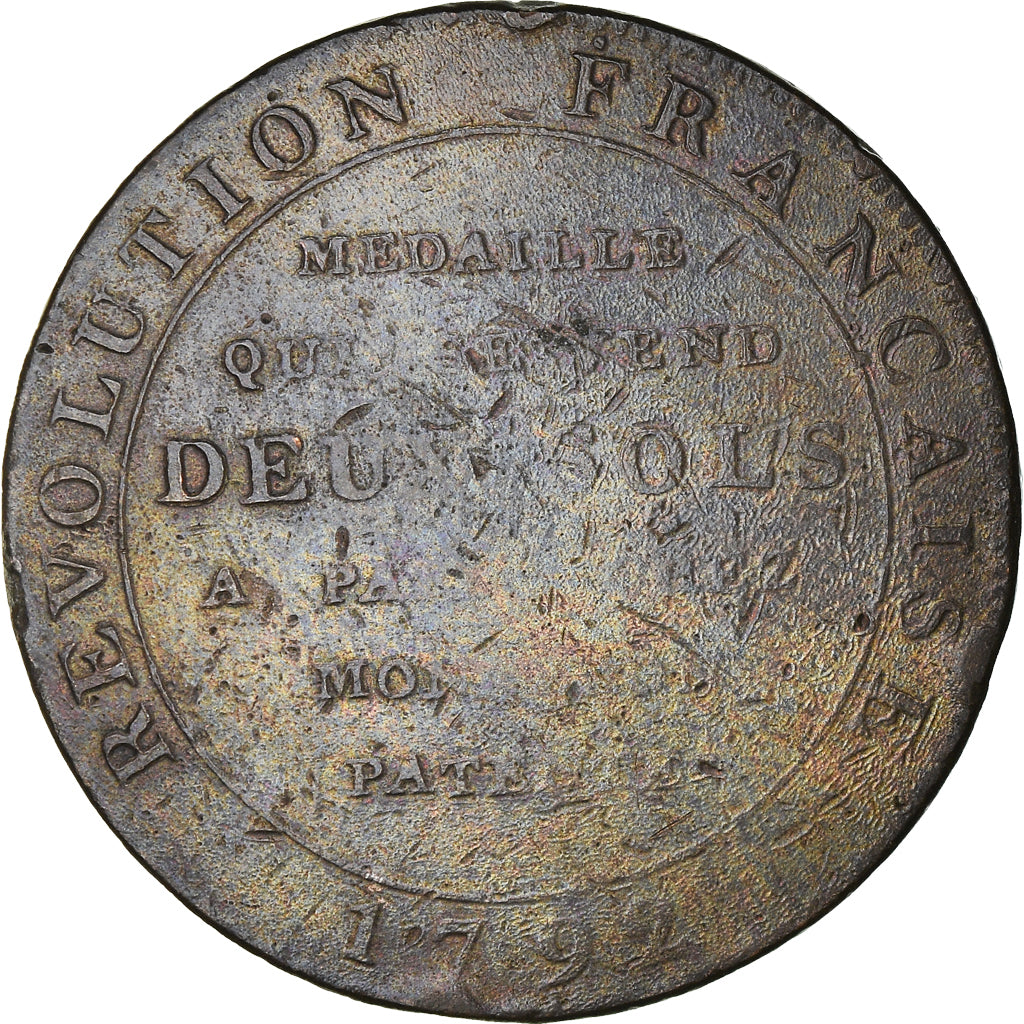 Coin, France, Monneron à la Liberté, 2 Sols, 1792, Birmingham, EF(40-45)