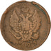 RUSSIA, 2 Kopeks, 1825, KM #118.3, VF(20-25), Copper, 12.46