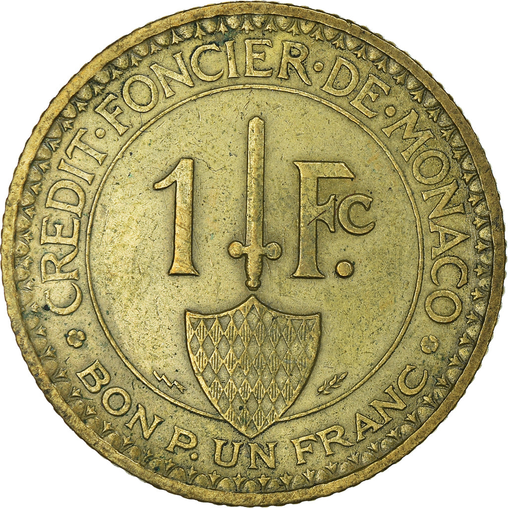 Monnaie, Monaco, Louis II, Franc, 1926, TTB, Aluminum-Bronze, Gadoury:128