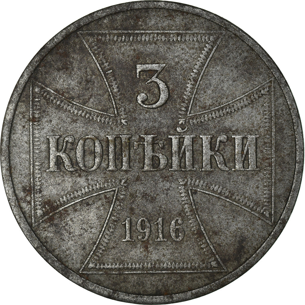 Monnaie, GERMANY - EMPIRE, Wilhelm II, Frappe militaire, 3 Kopeks, 1916, Berlin