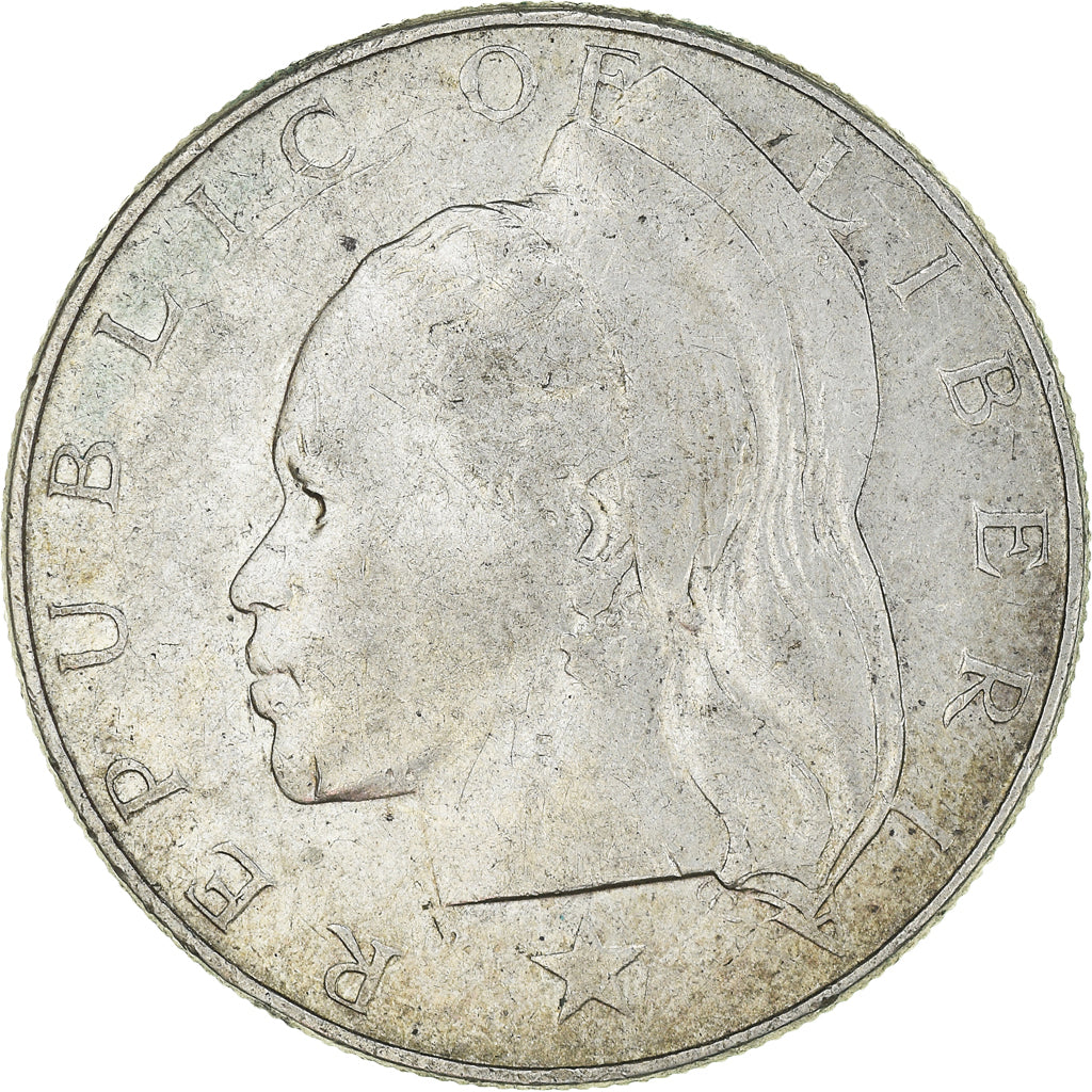 Coin, Liberia, Dollar, 1961, AU(55-58), Silver, KM:18