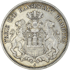 Coin, German States, HAMBURG, 5 Mark, 1898, Hamburg, AU(50-53), Silver, KM:610