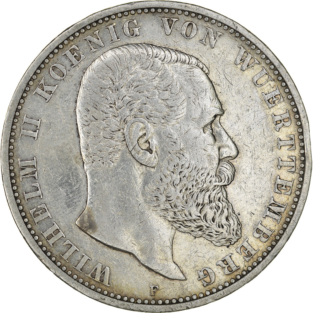 Coin, German States, WURTTEMBERG, Wilhelm II, 5 Mark, 1903, Freudenstadt