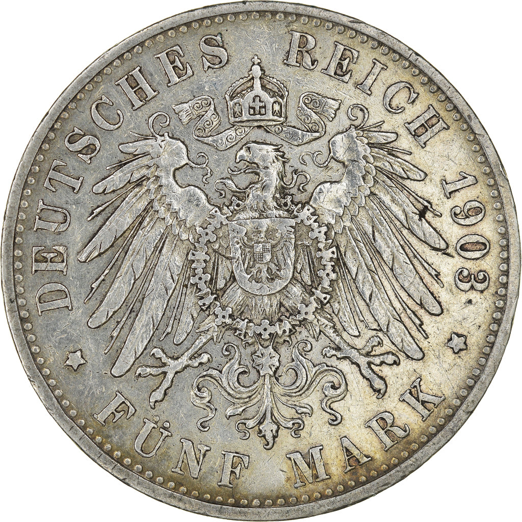Coin, German States, WURTTEMBERG, Wilhelm II, 5 Mark, 1903, Freudenstadt