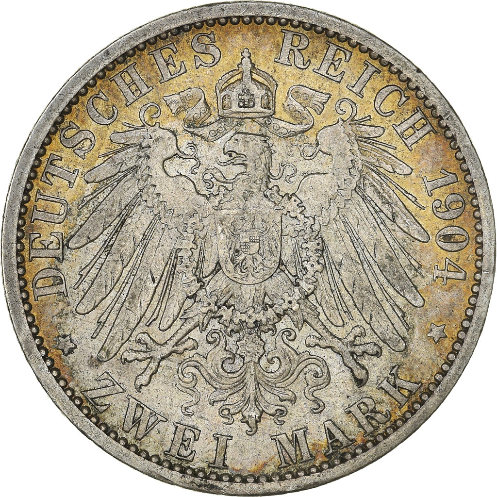 Coin, German States, PRUSSIA, Wilhelm II, 2 Mark, 1904, Berlin, MS(60-62)