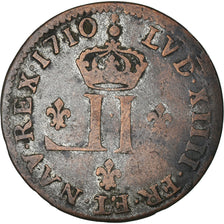 Coin, France, Louis XIV, XXX Deniers aux 2 L couronnés, 30 Deniers, 1710, Metz