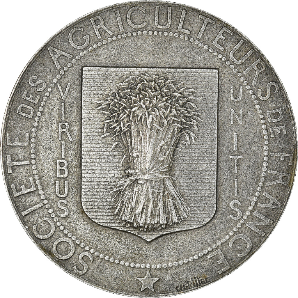 França, Medal, Société des agriculteurs de France, Pillet, AU(55-58), Prata
