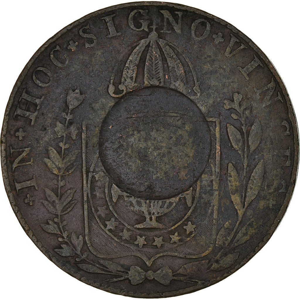 Moneta, Brasile, Pedro I, 40 Reis, 1830, Rio de Janeiro, BB, Rame, KM:363.1