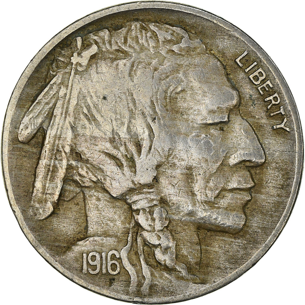 United States, Buffalo Nickel, 5 Cents, 1916, U.S. Mint, Philadelphia