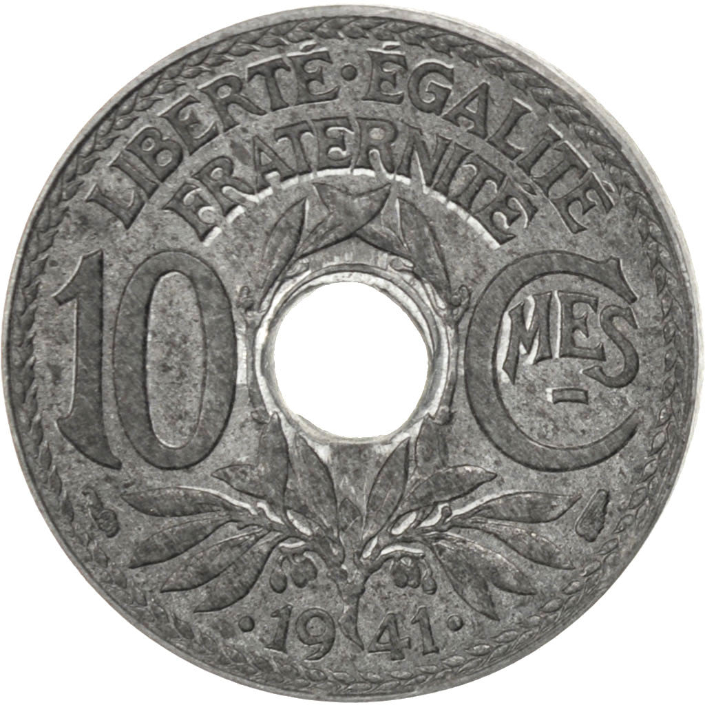 Coin, France, 10 Centimes, 1941, AU(55-58), Zinc, KM:P305, Gadoury:42.P1
