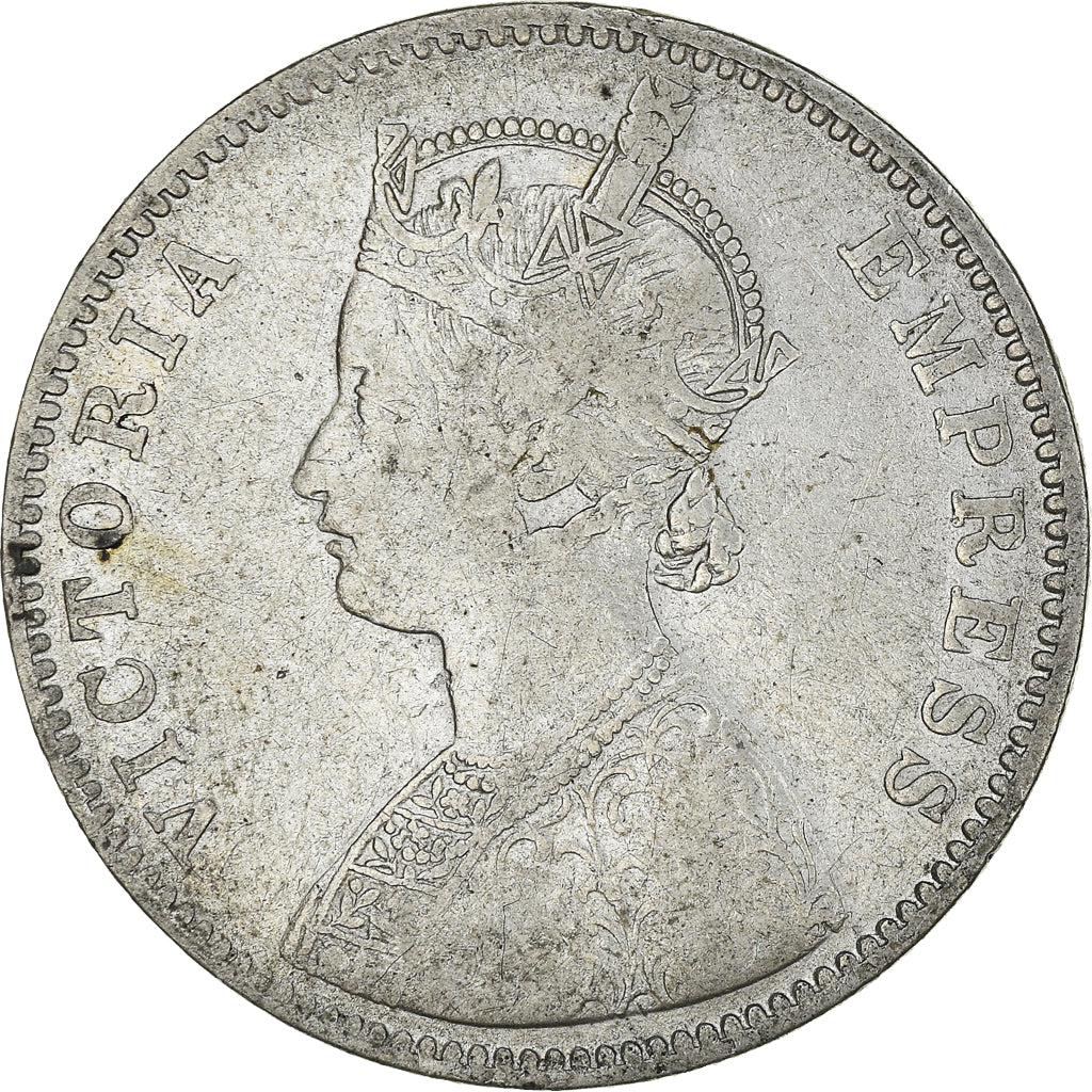 Moneda, INDIA BRITÁNICA, Victoria, Rupee, 1882, Bombay, MBC, Plata, KM:492