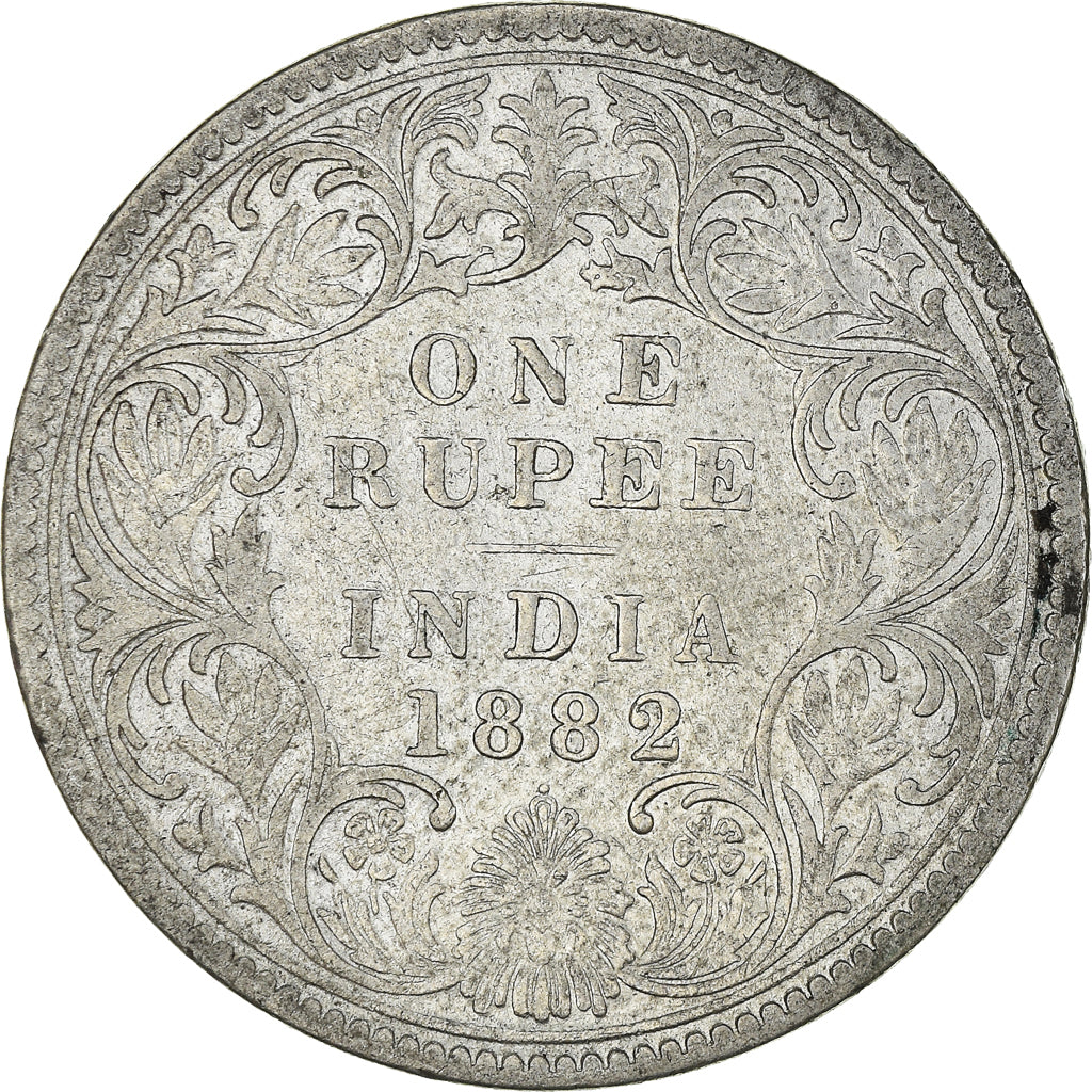 Moneda, INDIA BRITÁNICA, Victoria, Rupee, 1882, Bombay, MBC, Plata, KM:492