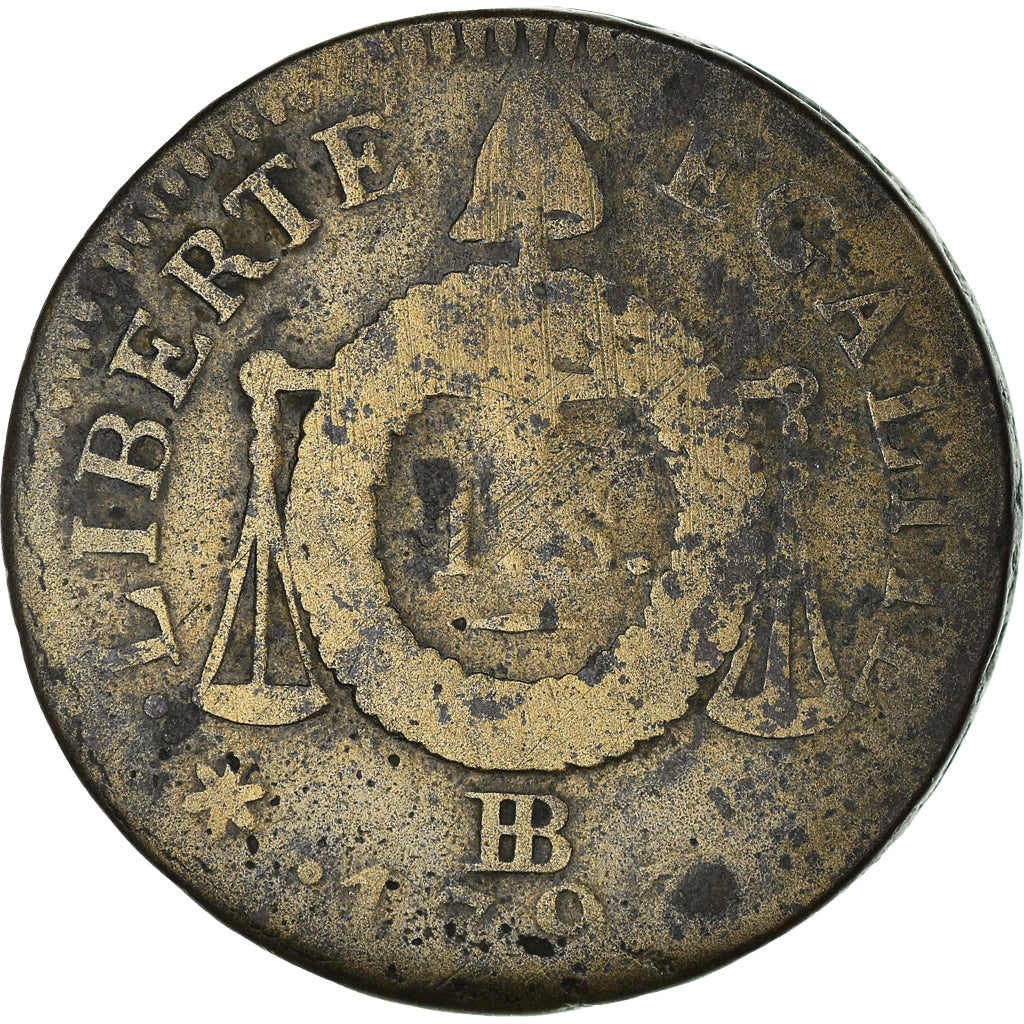 Coin, France, Sol aux balances françoise, Sol, 1793, Strasbourg, F(12-15)