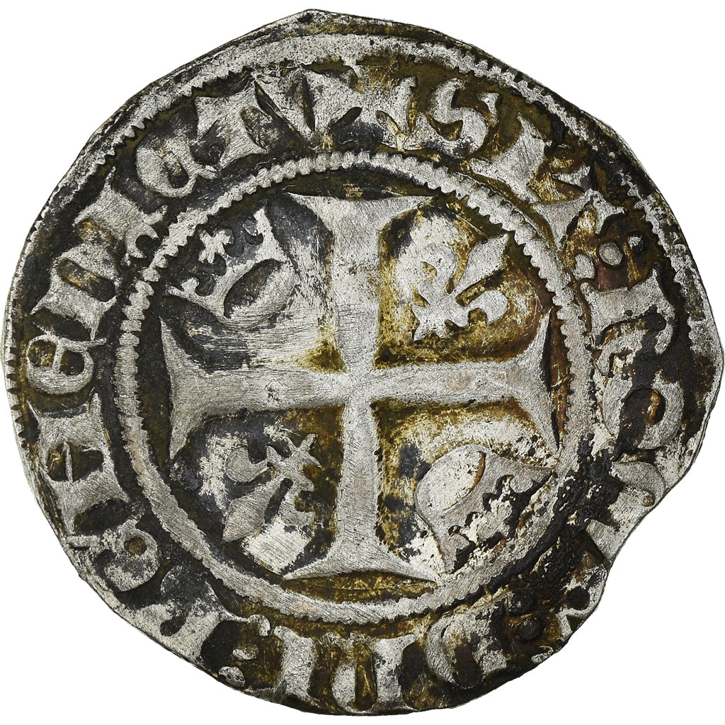 Moeda, França, Charles VI, Blanc Guénar, VF(30-35), Lingote, Duplessy:377