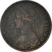 Moneta, Wielka Brytania, Victoria, Farthing, 1861, VF(30-35), Bronze, KM:747.2