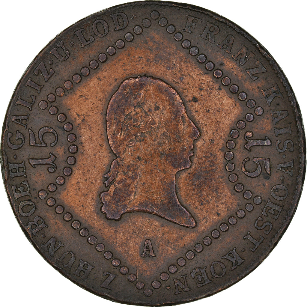 Coin, Austria, Franz II (I), 15 Kreuzer, 1807, Vienna, VF(30-35), Copper