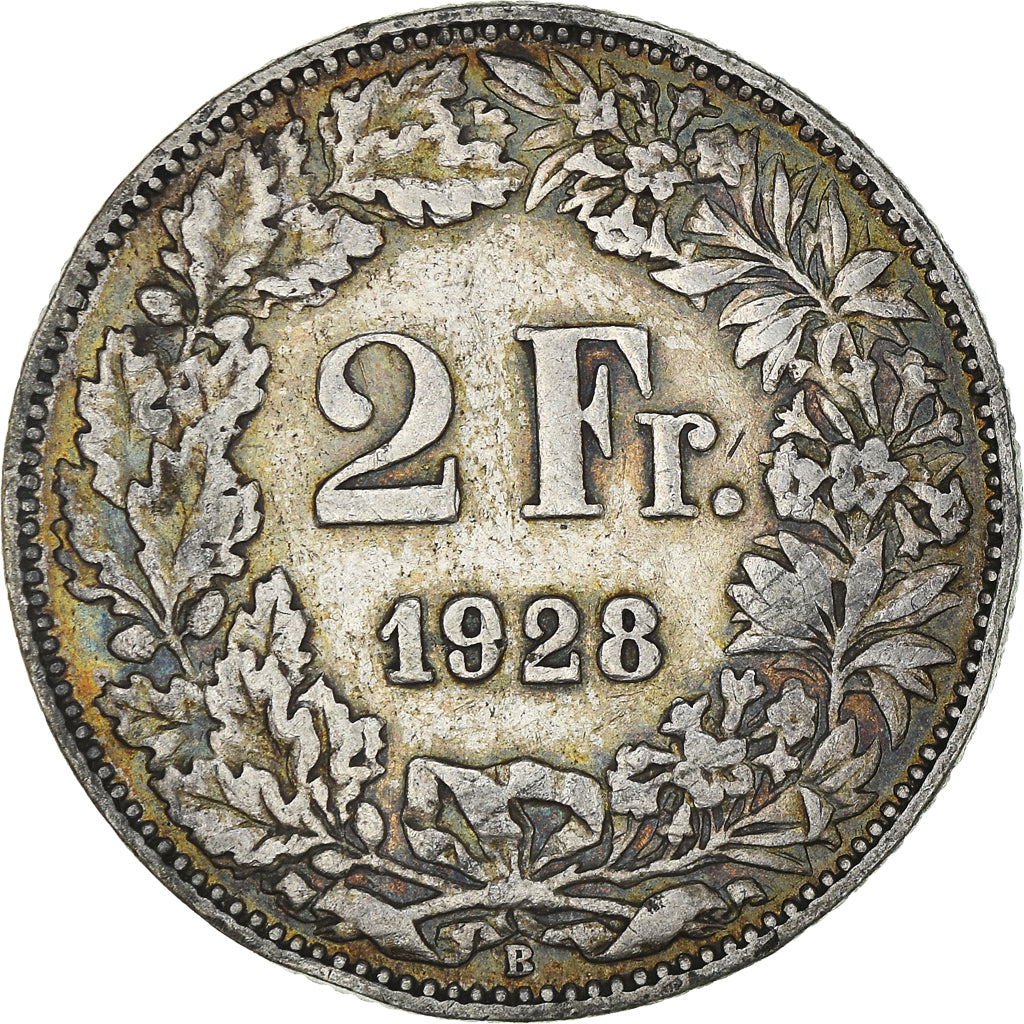 Coin, Switzerland, 2 Francs, 1928, EF(40-45), Silver, KM:21