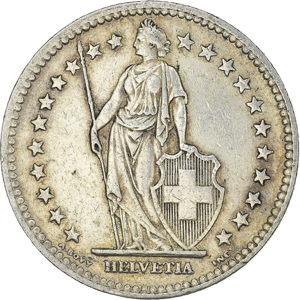 Coin, Switzerland, 2 Francs, 1944, EF(40-45), Silver, KM:21