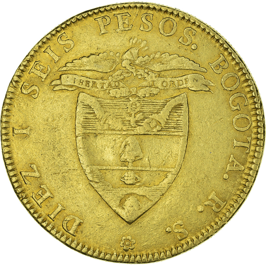 Monnaie, Colombie, 16 Pesos, Diez I Seis, 1840, Bogota, TTB, Or, KM:94.1