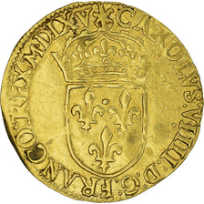 Coin, France, Ecu d'or, 1565, La Rochelle, AU(50-53), Gold, Sombart:4904