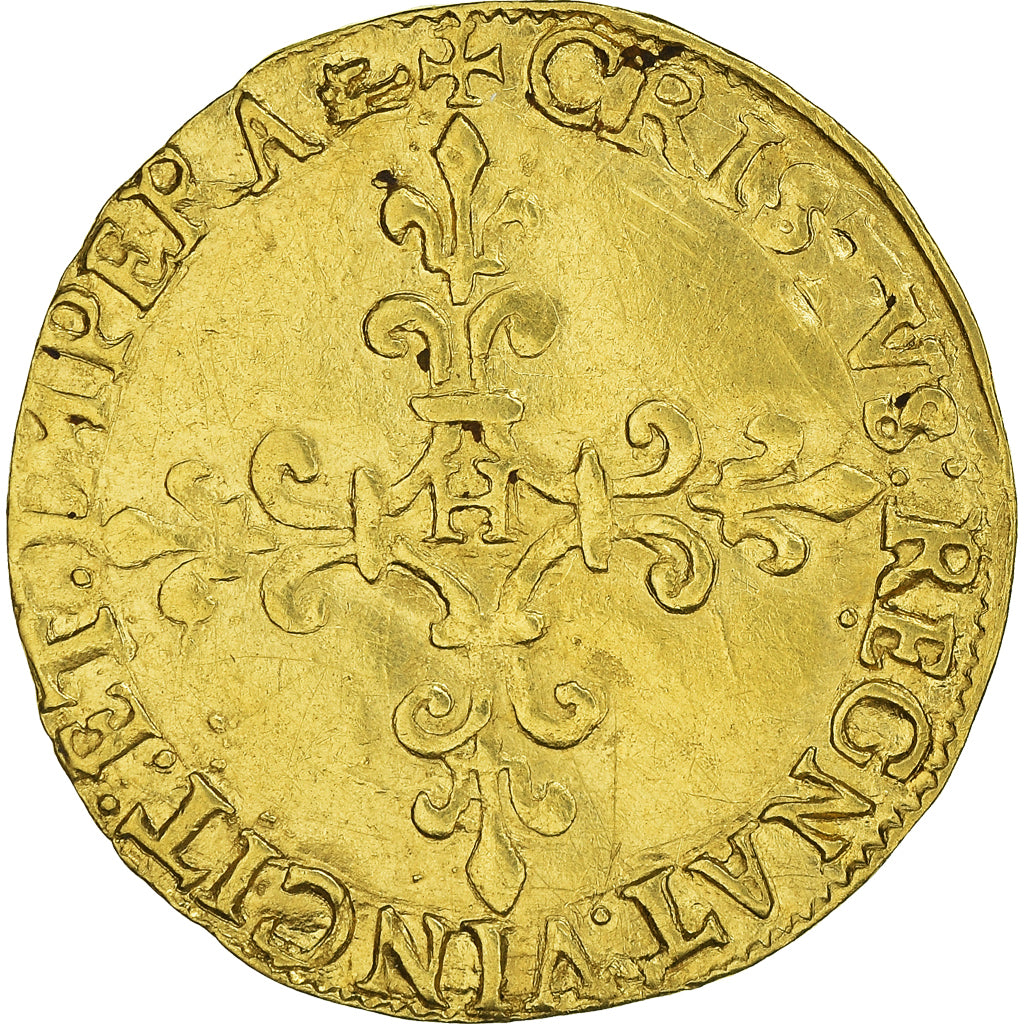 Coin, France, Ecu d'or, 1565, La Rochelle, AU(50-53), Gold, Sombart:4904