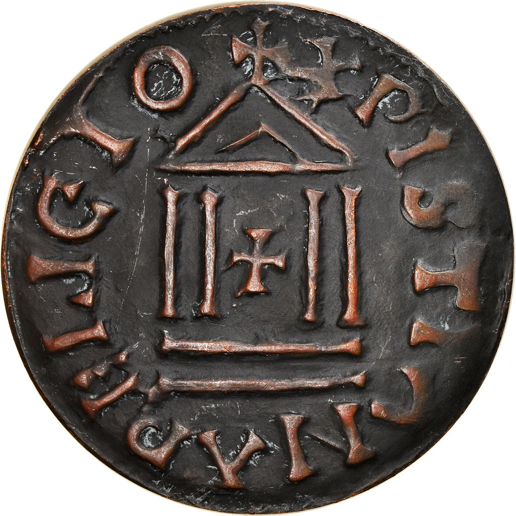 Francia, medalla, reproduction denier au Temple, History, 1975, MBC+, Cobre