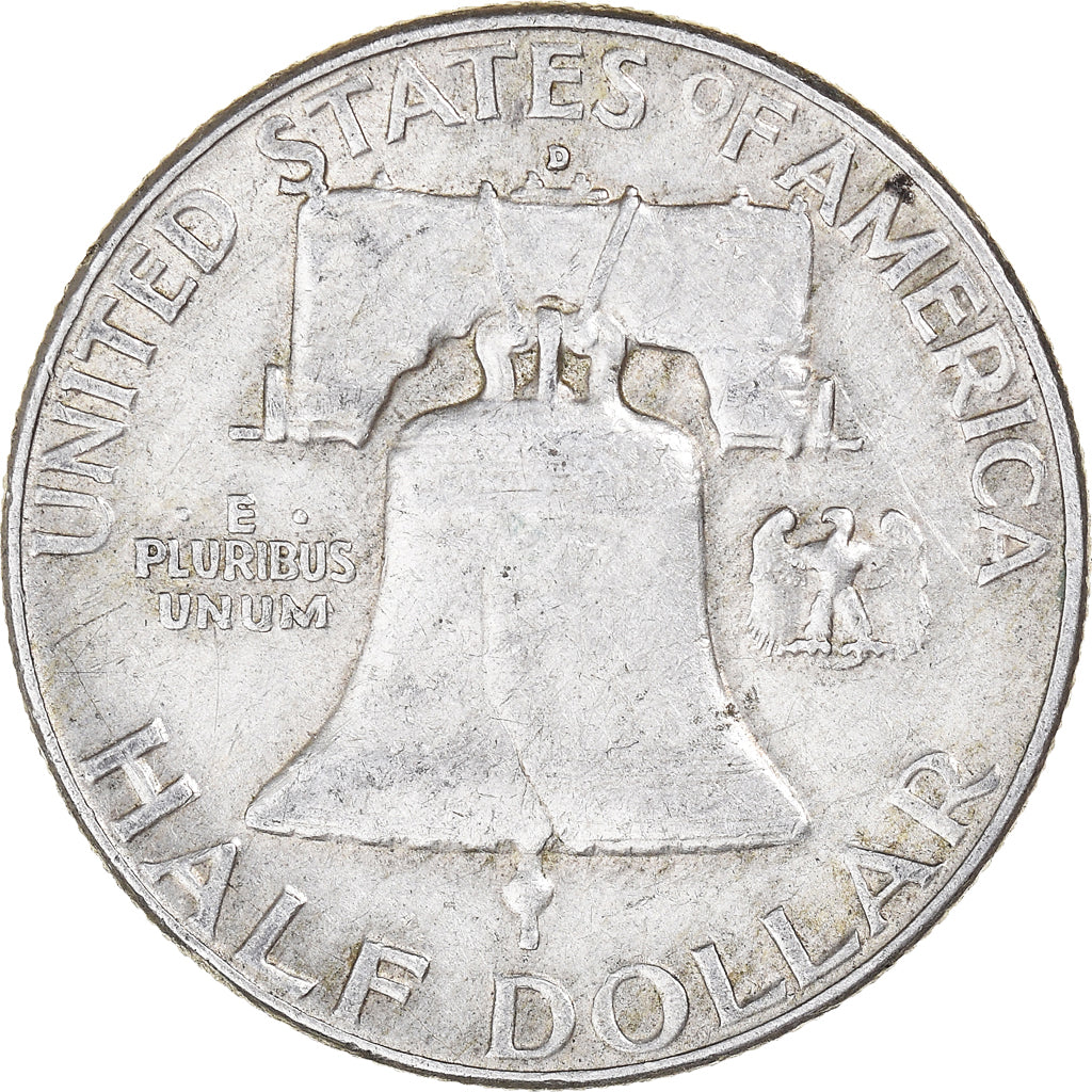 Coin, United States, Franklin Half Dollar, Half Dollar, 1962, U.S. Mint, Denver
