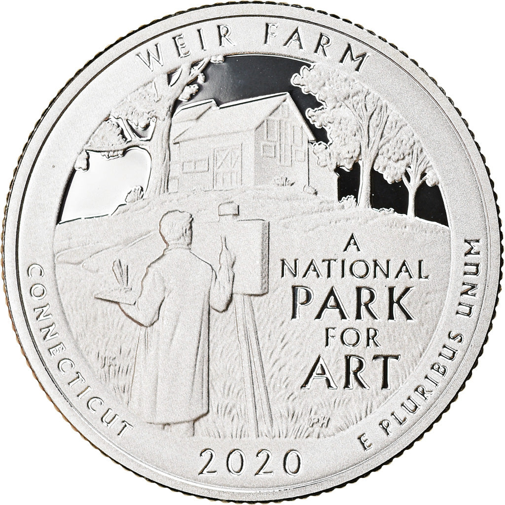 Coin, United States, Weir farm - Connecticut, Quarter, 2020, San Francisco