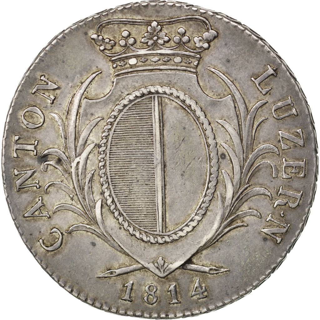 Moneta, CANTONI SVIZZERI, LUZERN, 4 Franken, 1814, BB+, Argento, KM:109