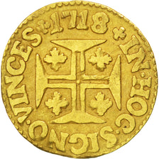 PORTUGAL, 400 Reis, Cruzado Novo, 400 = 480 Reis, 1718, Lisbon, KM #201,...