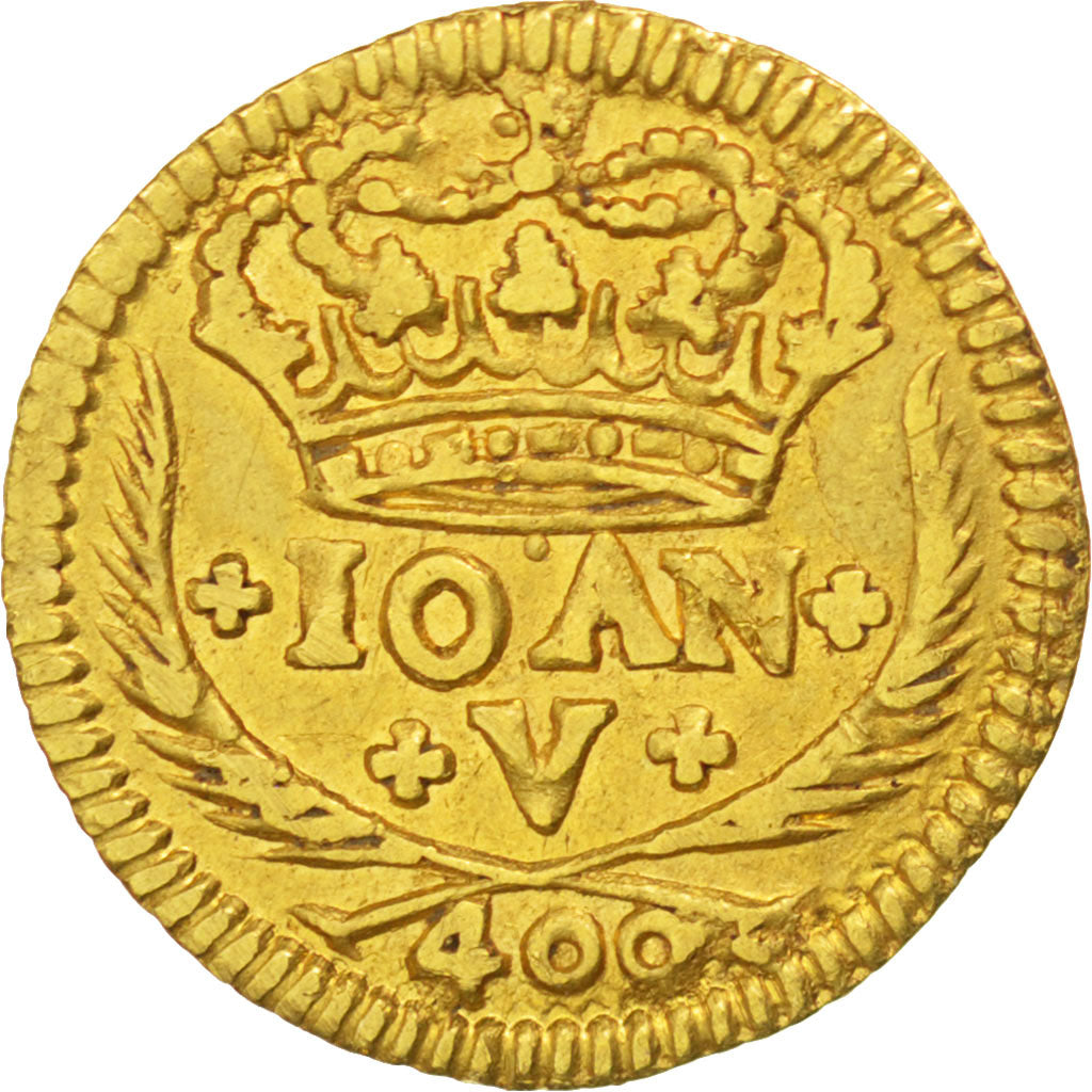 PORTUGAL, 400 Reis, Cruzado Novo, 400 = 480 Reis, 1720, Lisbon, KM #201,...